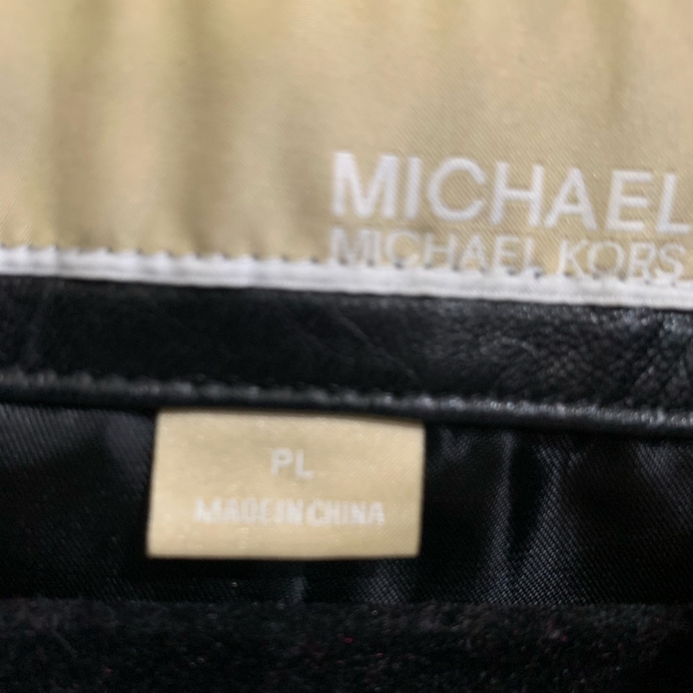 Michael Kors Bomber Biker Motorcycle Genuine Leather Jacket Quilted Trim Size PL - Picture 8 of 16